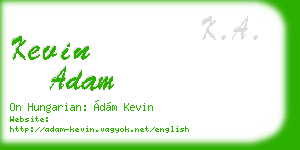 kevin adam business card